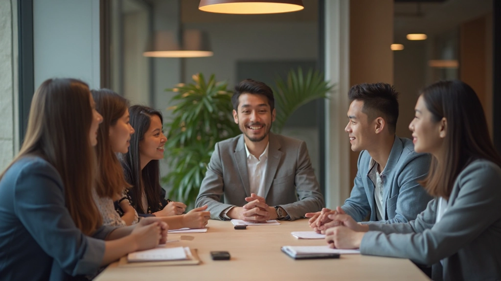 Corporate team in discussion